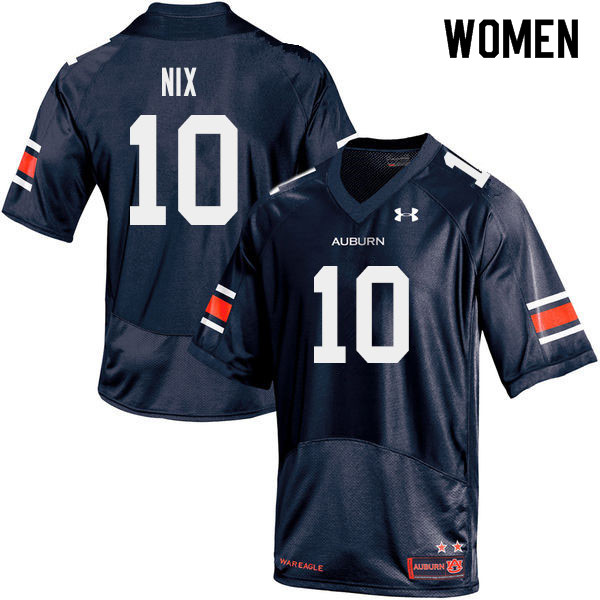 Women #10 Bo Nix Auburn Tigers College Football Jerseys Sale-Navy